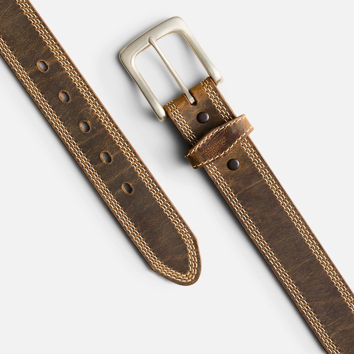 Dreifach genähtes Leder Gürtel