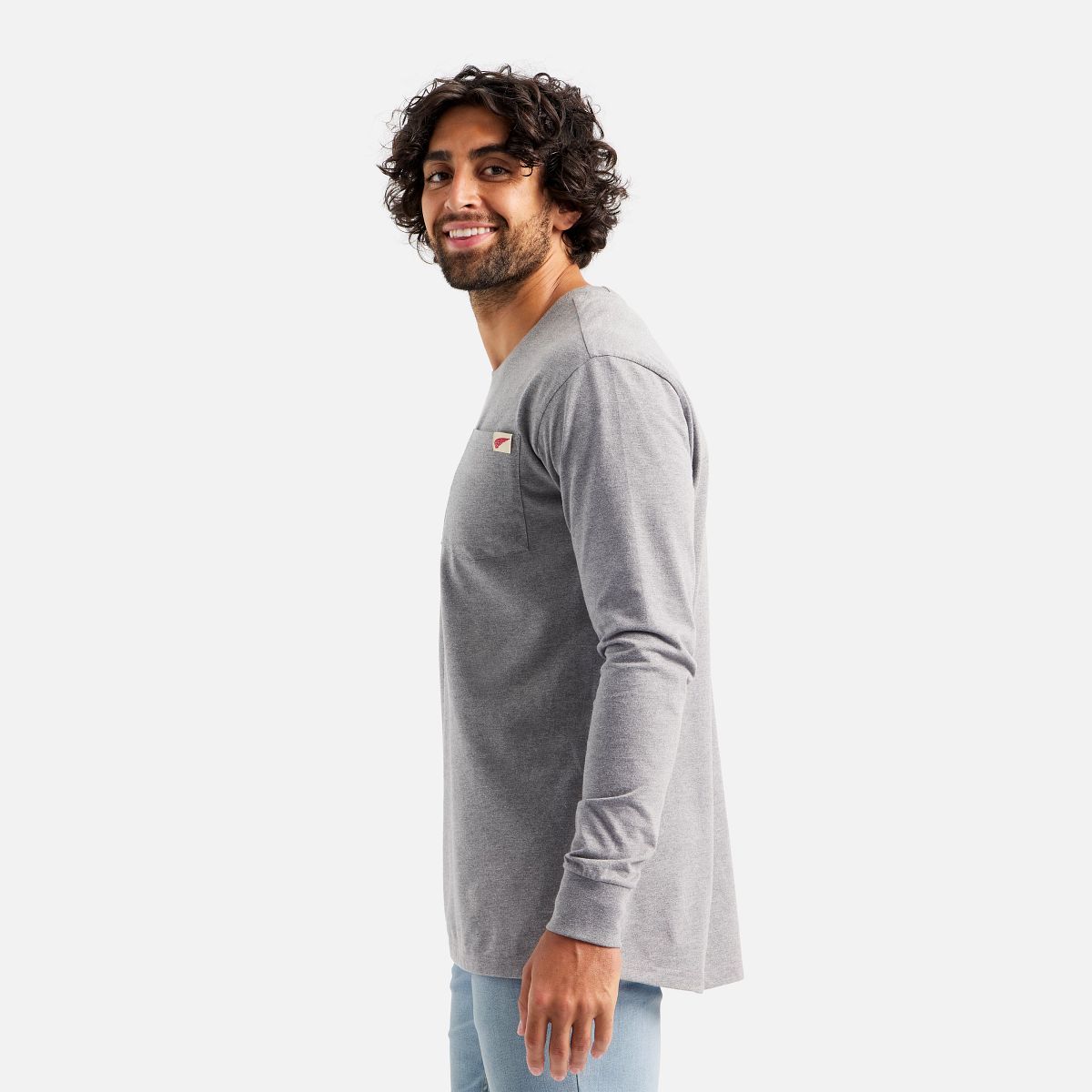 Langarm-T-Shirt mit Tasche und Ärmel-Print